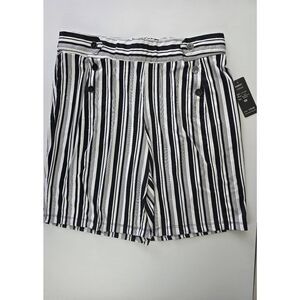 Robert Louis Shorts Sz 2X Black/White Stripe New